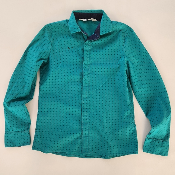 H&M Green polka-dot Longsleeve Button-down Shirt - Picture 2 of 12